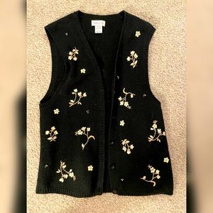 Vintage knit floral vest